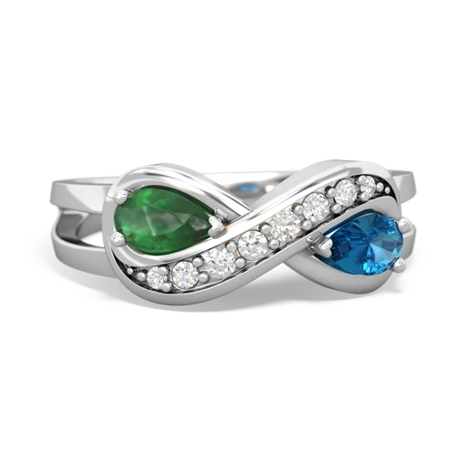 emerald-london topaz diamond infinity ring