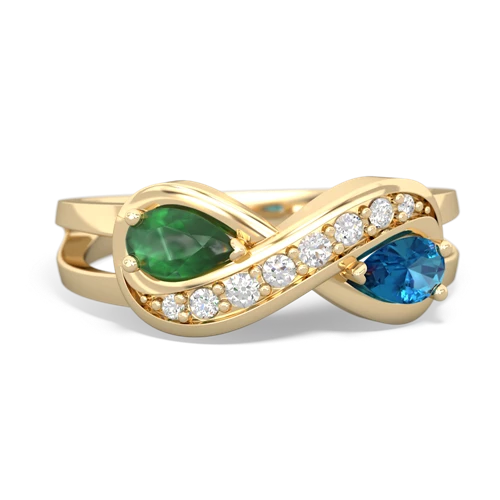 emerald-london topaz diamond infinity ring