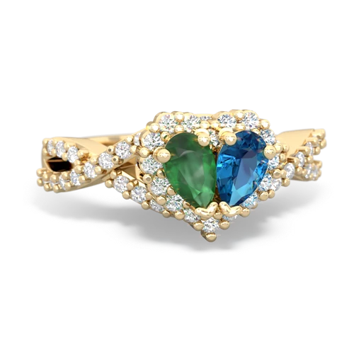emerald-london topaz engagement ring