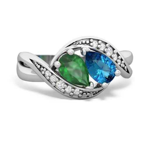 Emerald Genuine Emerald with Genuine London Blue Topaz Summer Winds ring Ring