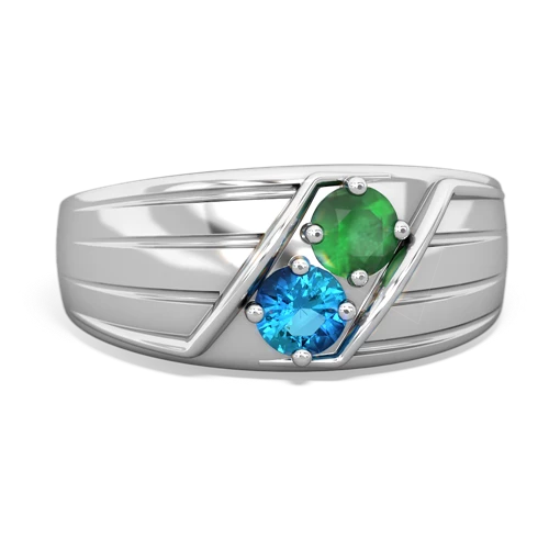 emerald-london topaz mens ring