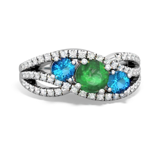 emerald-london topaz three stone pave ring