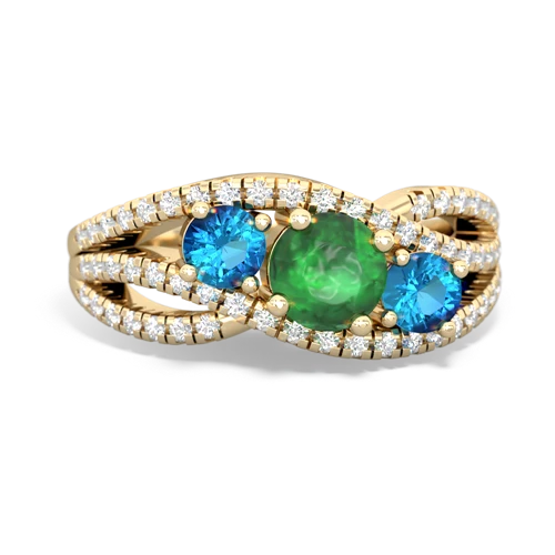 emerald-london topaz three stone pave ring