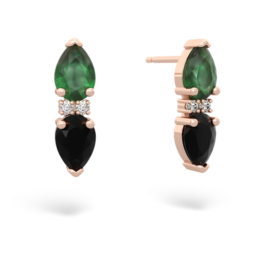 emerald-onyx bowtie earrings