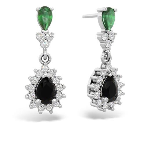 emerald-onyx dangle earrings