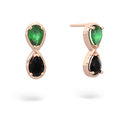 emerald-onyx infinity earrings