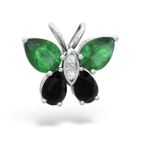 emerald-onyx butterfly pendant