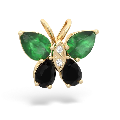 emerald-onyx butterfly pendant