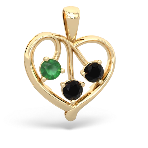 emerald-onyx love heart pendant