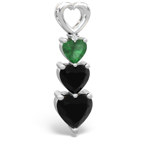 Emerald Genuine Emerald with Genuine Black Onyx and Genuine Peridot Past Present Future pendant Pendant