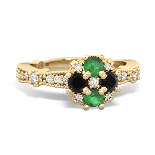 emerald-onyx art deco engagement ring
