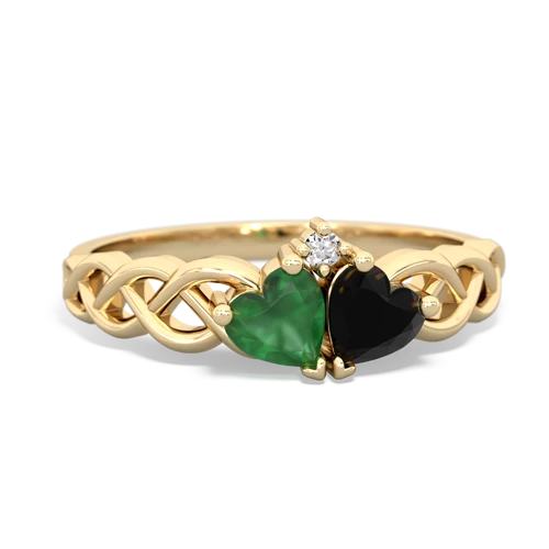 emerald-onyx celtic braid ring