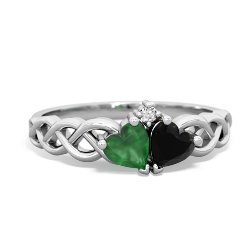 emerald-onyx celtic braid ring