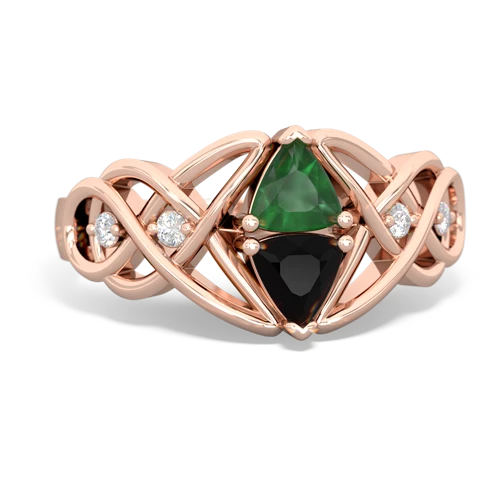 emerald-onyx celtic knot ring