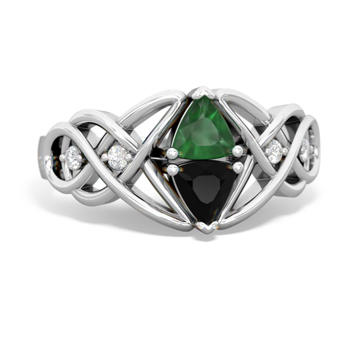 emerald-onyx celtic knot ring