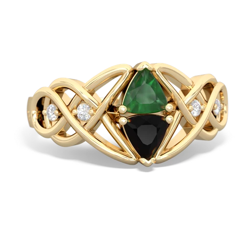 emerald-onyx celtic knot ring