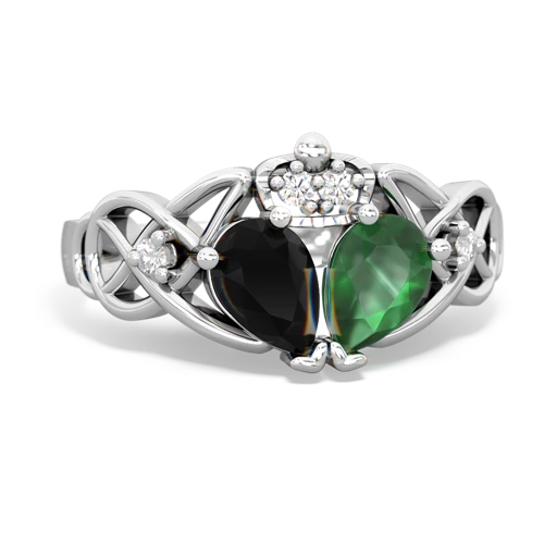 emerald-onyx claddagh ring