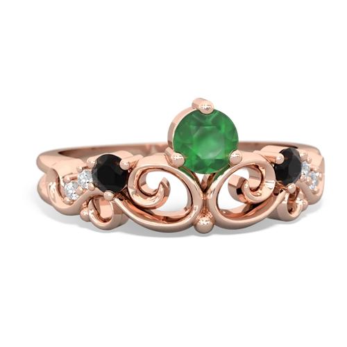 emerald-onyx crown keepsake ring
