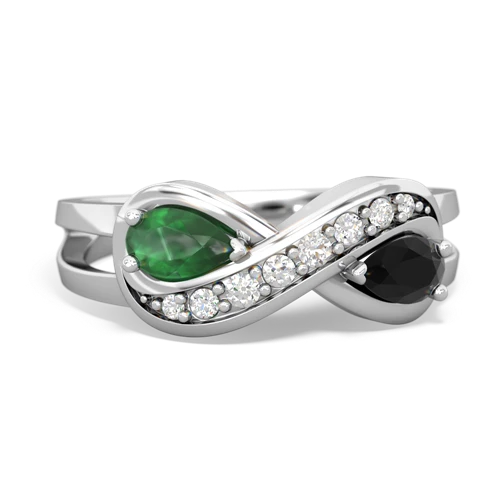 emerald-onyx diamond infinity ring
