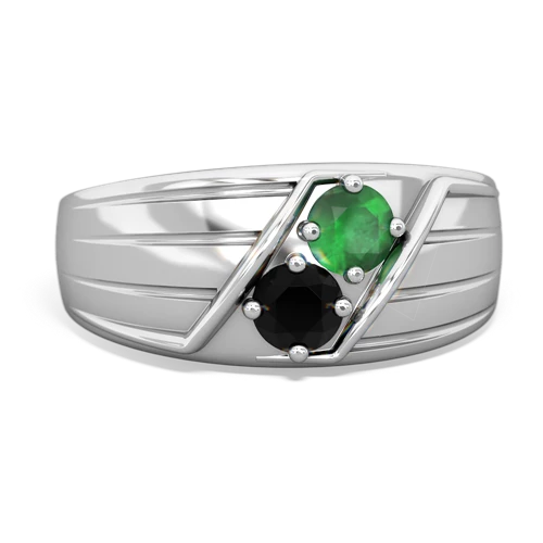 emerald-onyx mens ring