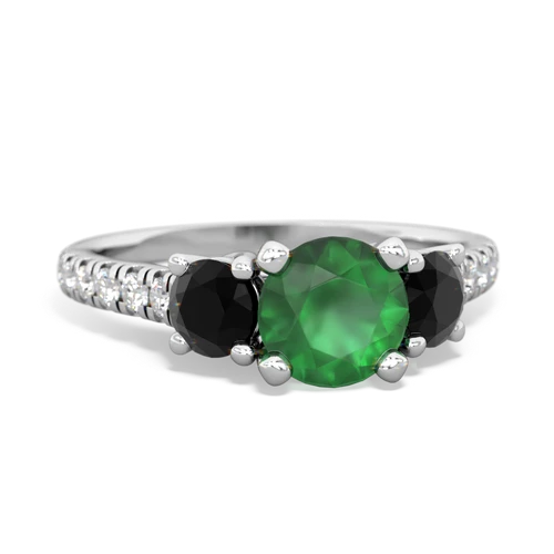 emerald-onyx trellis pave ring