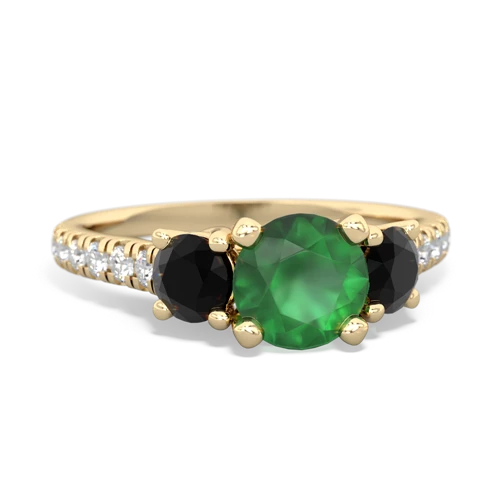 emerald-onyx trellis pave ring