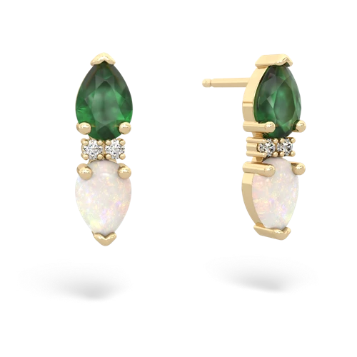 emerald-opal bowtie earrings