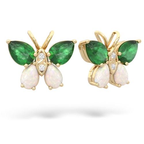 emerald-opal butterfly earrings