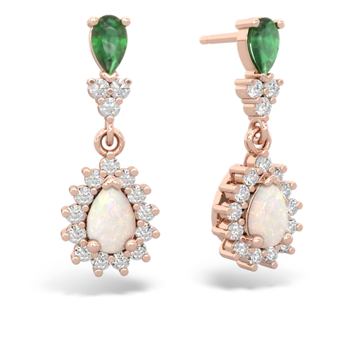 emerald-opal dangle earrings