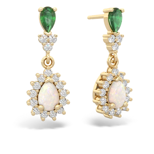 emerald-opal dangle earrings