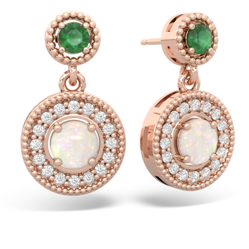 emerald-opal halo earrings