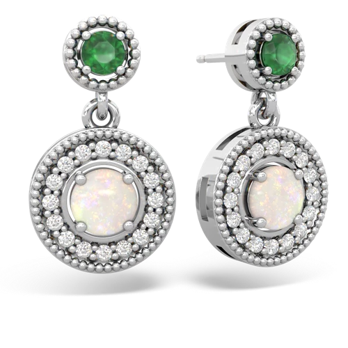 emerald-opal halo earrings