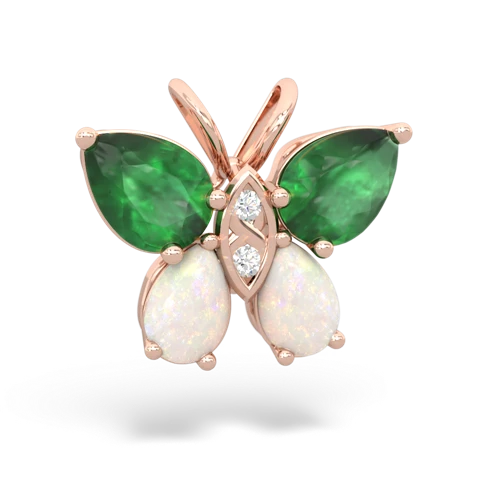 emerald-opal butterfly pendant