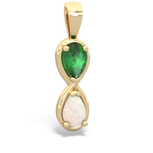 Emerald Genuine Emerald with Genuine Opal Infinity pendant Pendant