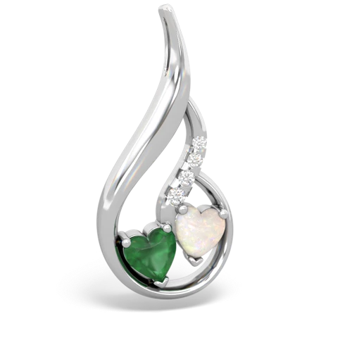 emerald-opal keepsake swirl pendant