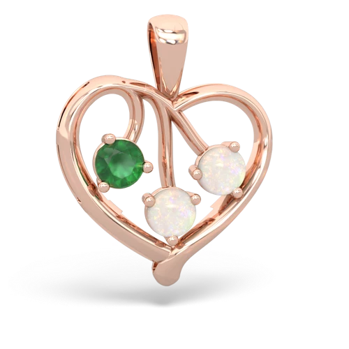 emerald-opal love heart pendant