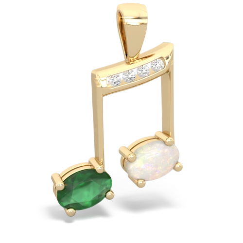 emerald-opal music notes pendant