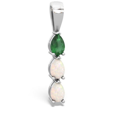 emerald-opal three stone pendant