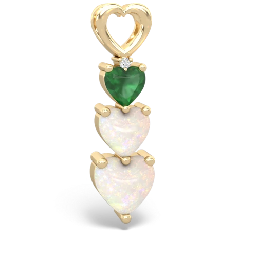 Emerald Genuine Emerald with Genuine Opal and  Past Present Future pendant Pendant