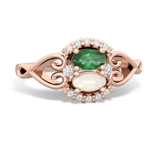 emerald-opal antique keepsake ring