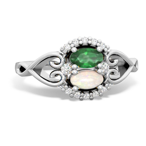 emerald-opal antique keepsake ring