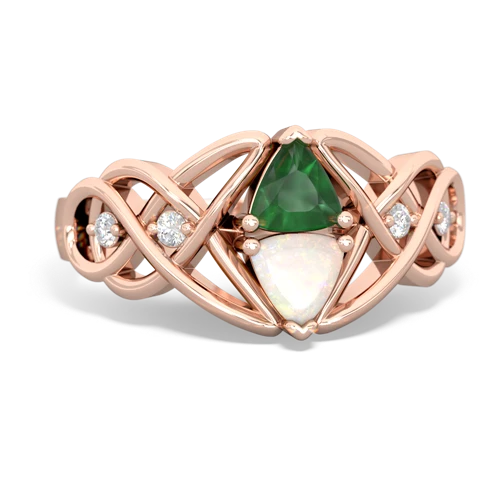 emerald-opal celtic knot ring