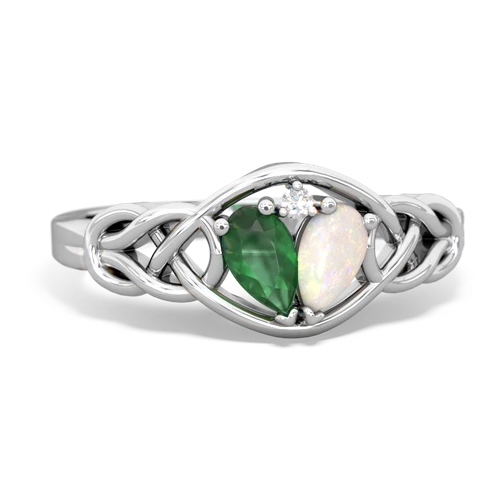 emerald-opal celtic knot ring