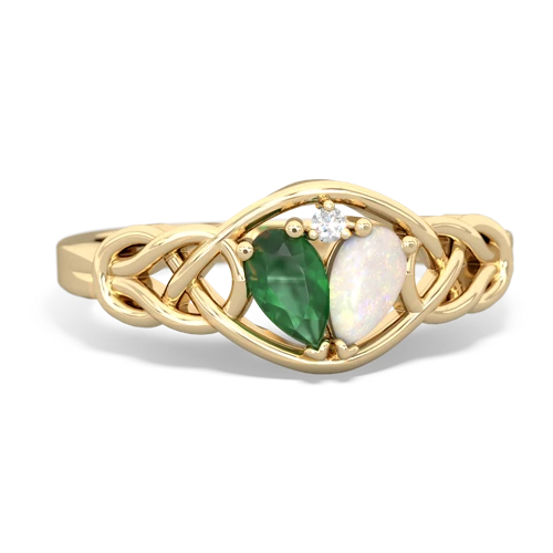 emerald-opal celtic knot ring