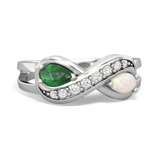 emerald-opal diamond infinity ring