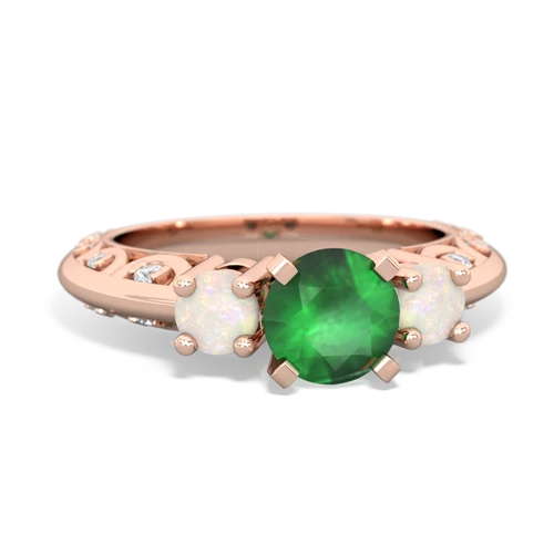 emerald-opal engagement ring