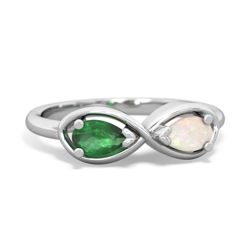 emerald-opal infinity ring