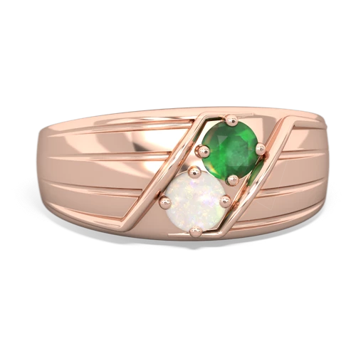 emerald-opal mens ring