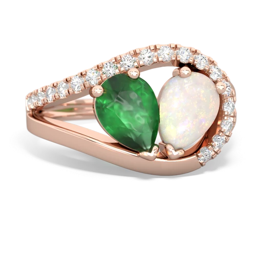 emerald-opal pave heart ring