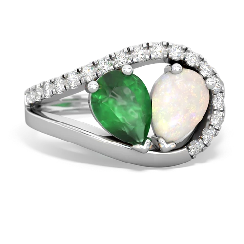 emerald-opal pave heart ring
